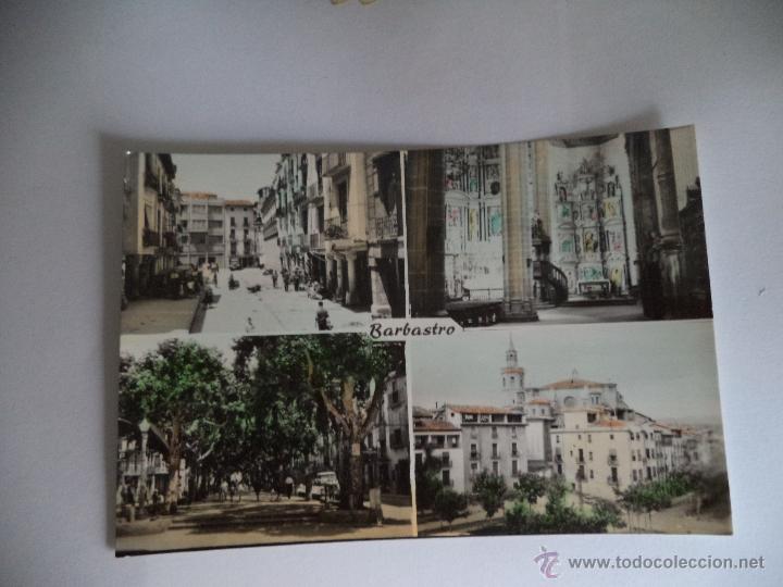 Postales: Postal de Barbastro.-Plaza del mercado-interior de la catedral-paseo del generalisimo