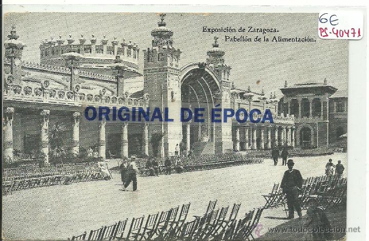Postais: (PS-40471)POSTAL DE ZARAGOZA-EXPOSICION.PABELLON DE ALIMENTACION
