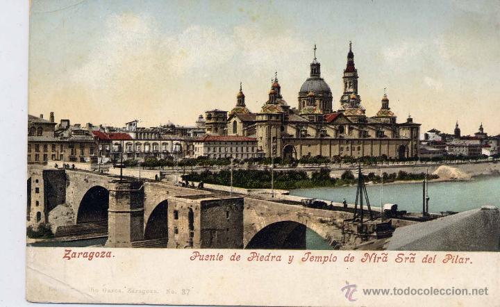 Postkarten: ZARAGOZA.- PUENTE DE PIEDRA Y TEMPLO DE NTRA. SRA. DEL PILAR