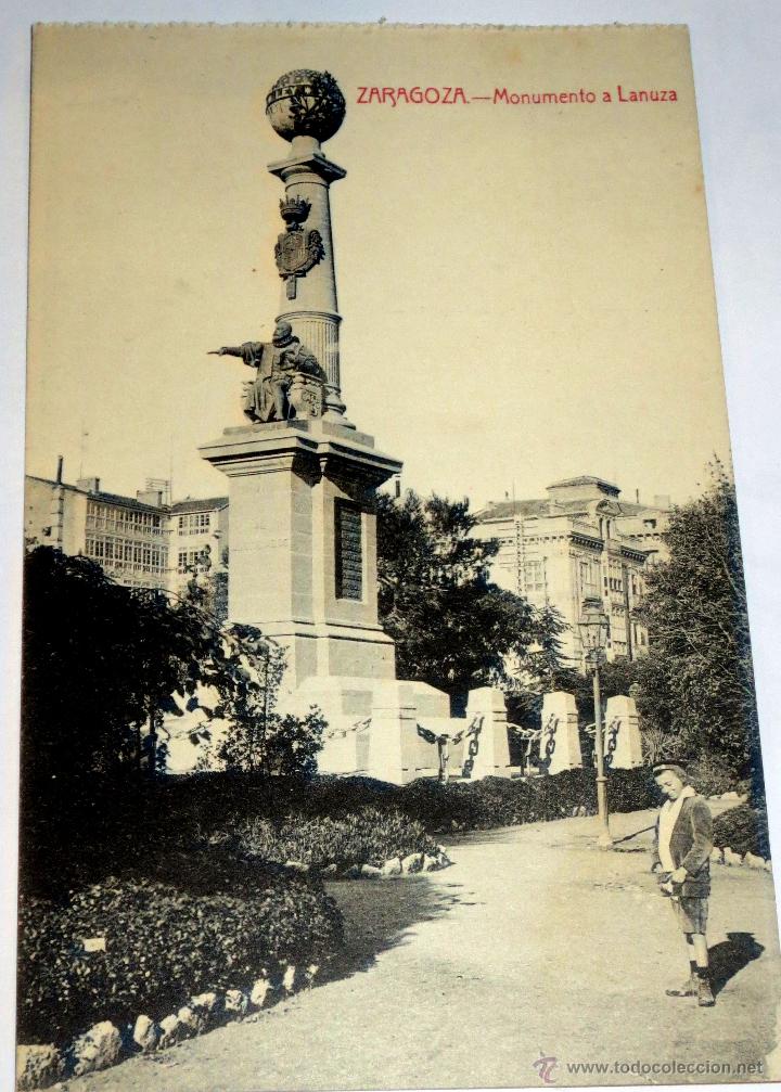 Postales: POSTAL ZARAGOZA MONUMENTO A LANUZA - Foto 1
