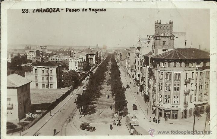 Postales: ZARAGOZA PASEO DE SAGASTA ESCRITA - Foto 1