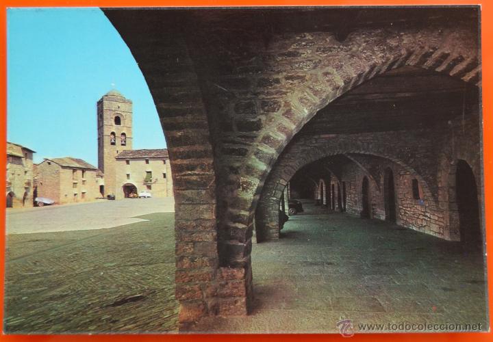 Postkarten: AINSA - ARCOS, PLAZA MAYOR Y TORRE PAROQUIAL - EDICIONES SICILIA N&ordm; 18