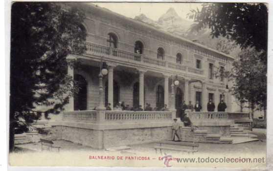 Postales: Balneario de Panticosa. El Casino. Colecci&oacute;n M A. Circulada en 1909.
