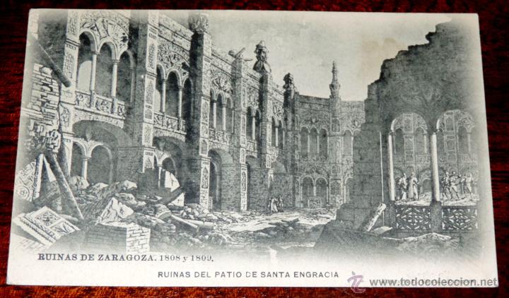 Postcards: RUINAS DE ZARAGOZA, 1808 Y 1809, RUINAS DEL PATIO DE SANTA ENGRACIA, FOTOTIPIA L. ESCOLA, SIN CIRCUL