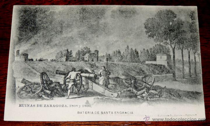 Postcards: RUINAS DE ZARAGOZA, 1808 Y 1809, BATERIA DE SANTA ENGRACIA, FOTOTIPIA L. ESCOLA, SIN CIRCULAR Y SIN