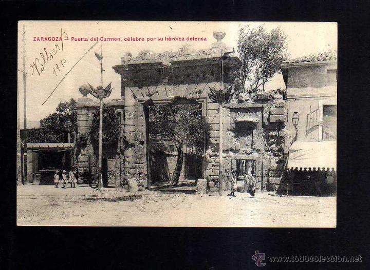 Postales: Zaragoza . Puerta del Carmen. Circulada 1910 - Foto 1