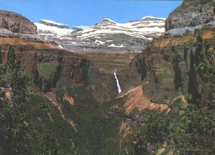 Postales: ordesa - falsa brecha y cascada de cotatuero