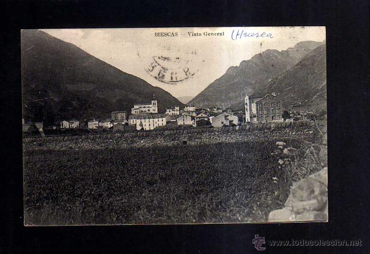 Postales: Antigua postal de Biescas. Vista General - Foto 1