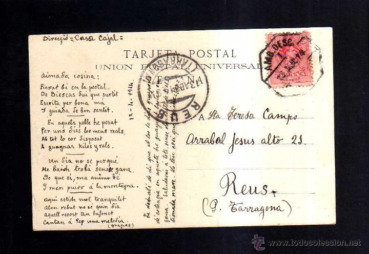 Postales: Antigua postal de Biescas. Vista General - Foto 2
