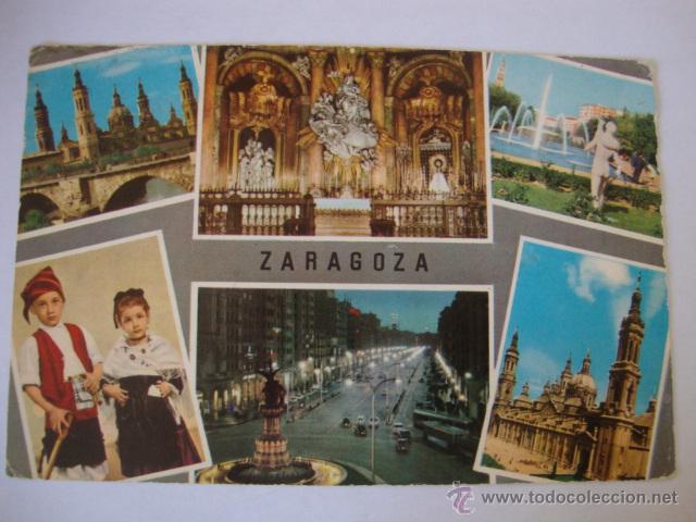 Postales: POSTAL ORIGINAL CIRCULADA CON SELLO ZARAGOZA - Foto 1
