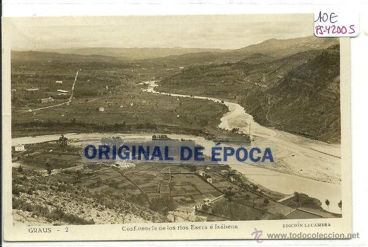 Postales: (PS-42005)POSTAL DE GRAUS-CONFLUENCIA DE LOS RIOS ESERA E ISABENA