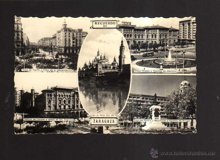 Postales: Recuerdo de Zaragoza. Circulada 1959 - Foto 1
