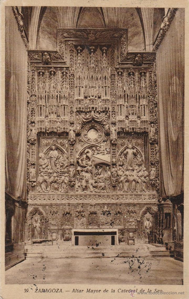 Postkarten: N&ordm; 18645 POSTAL ALTAR MAYOR DE LA CATEDRAL DE LA SEO