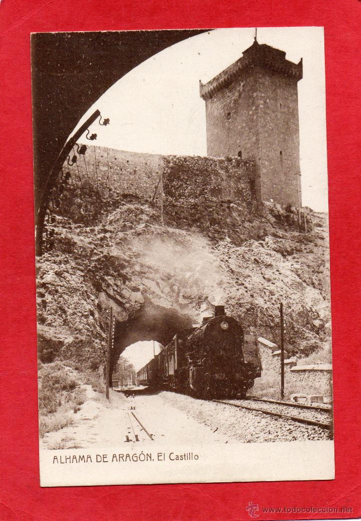 Postais: alhama de aragon. el castillo. tren