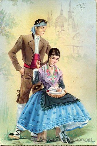 Postales: ILUSTRA-PAREJA TIPICA - Foto 1