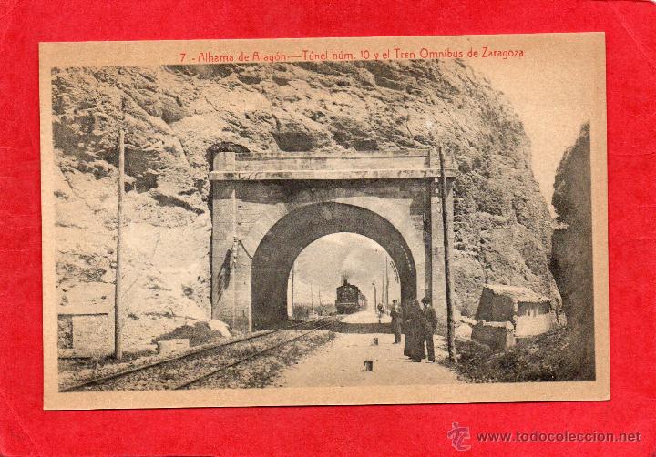 Cartoline: alhama de aragon. tunel. tren