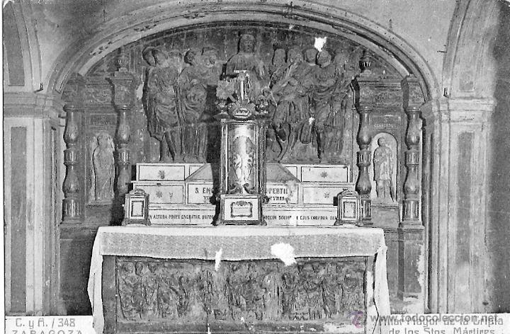 Postales: ZARAGOZA - ALTAR MAYOR DE LA CRIPTA DE LOS STOS. MARTIRES - Foto 1