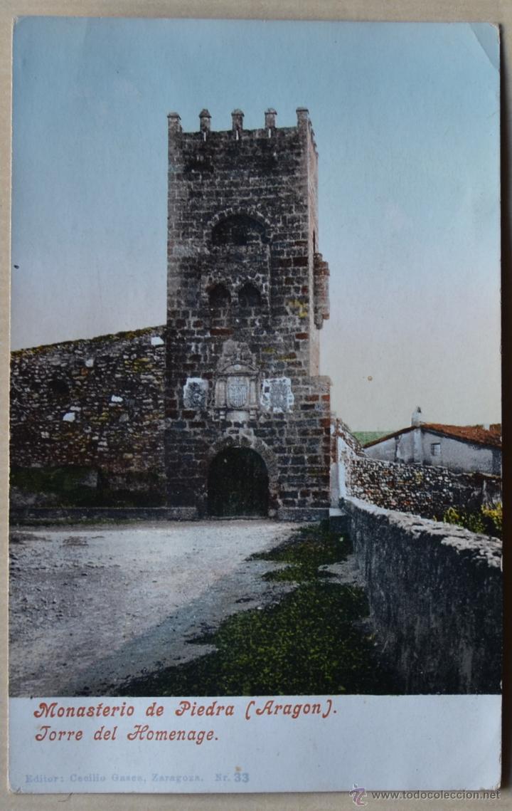 Postcards: MONASTERIO DE PIEDRA - TORRE DEL HOMENAJE - EDITOR CECILIO GASES Nr 33 - COLOREADA