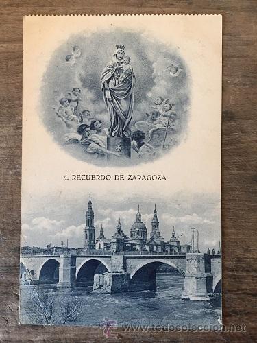 Postales: 4 RECUERDO DE ZARAGOZA, CIRCULADA - Foto 1