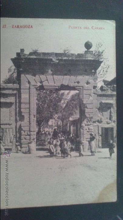 Postales: ZARAGOZA, PUERTA DEL CARMEN - Foto 1