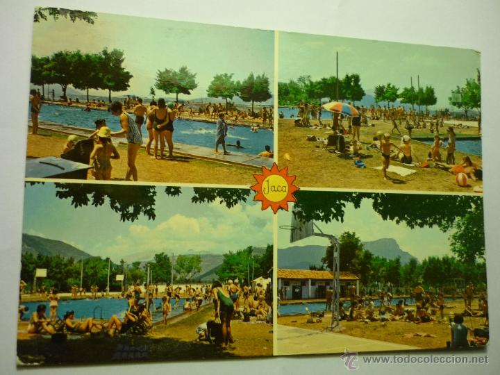 Postales: postal jaca-piscinas  escrita