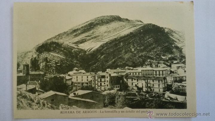 Postales: ANTIGUA POSTAL ALHAMA DE ARAGON - LA SERRATILLA Y UN DETALLE DEL PUEBLO, SIN CIRCULAR A&Ntilde;OS 30
