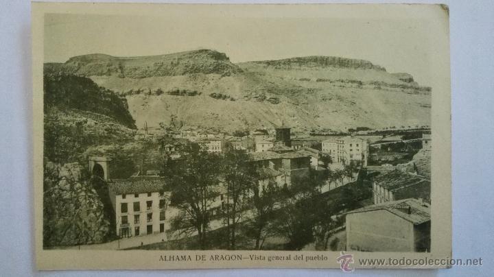Postales: ANTIGUA POSTAL ALHAMA DE ARAGON - VISTA GENERAL DEL PUEBLO, SIN CIRCULAR A&Ntilde;OS 30