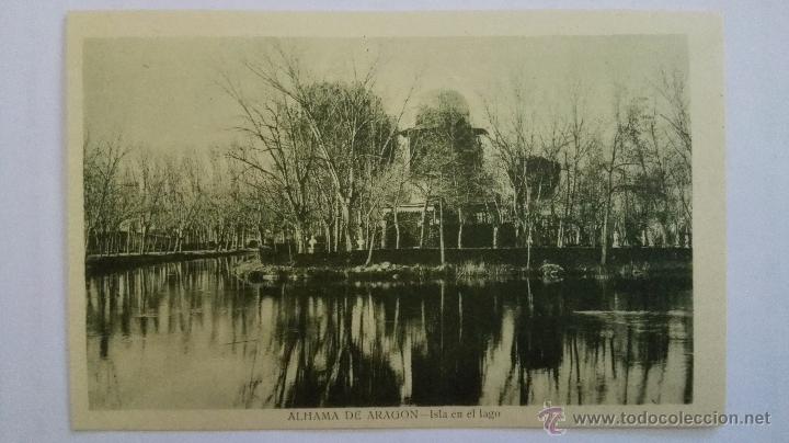 Postales: ANTIGUA POSTAL ALHAMA DE ARAGON - ISLA EN EL LAGO, SIN CIRCULAR A&Ntilde;OS 30, EDITOR G. MA&Ntilde;AS