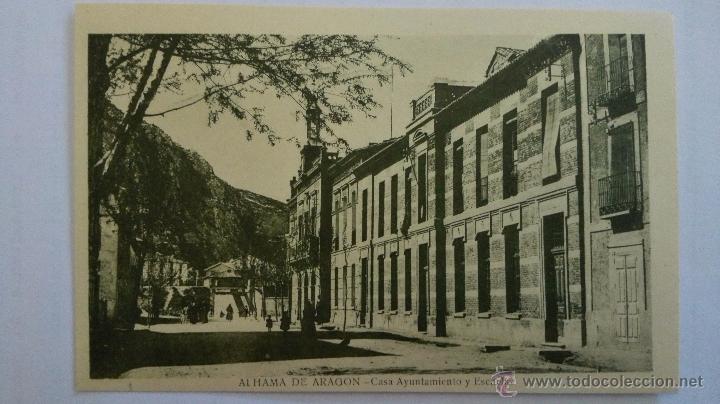 Postales: ANTIGUA POSTAL ALHAMA DE ARAGON - CASA AYUNTAMIENTO Y ESCUELAS, SIN CIRCULAR A&Ntilde;OS 30, EDI, G. MA&Ntilde;AS
