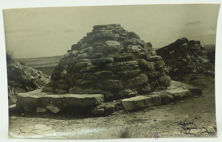 Postales: Postal fotogr&aacute;fica Azaila Cabezo de Alcal&aacute; Tumba &iacute;bera poblado iberoromano a&ntilde;os 60