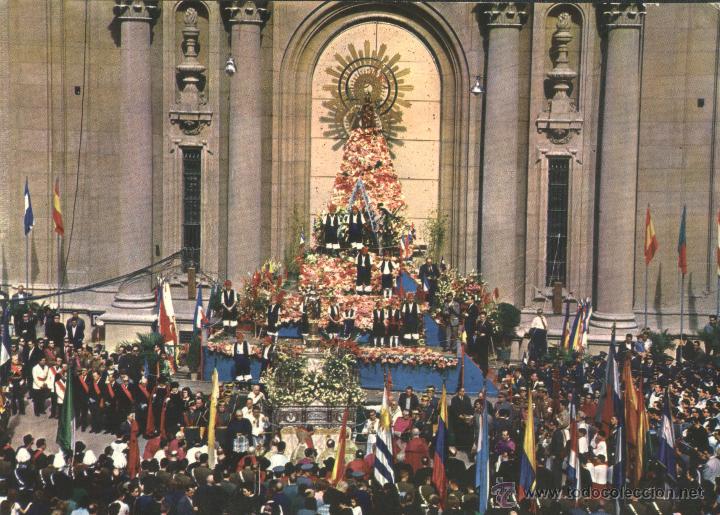 Postales: ZARAGOZA - OFRENDA DE FLORES - Foto 1