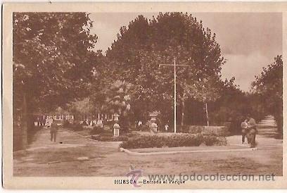 Postales: ANTIGUA POSTAL HUESCA ENTRADA AL PARQUE - Foto 1