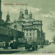 Postales: ZARAGOZA. EL SEMINARIO Y EL PILAR. FOTO CUMBO.HACIA 1915.. Lote 51774115
