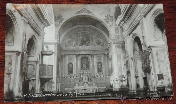 Postales: FOTO POSTAL DE OLBA (TERUEL) INTERIOR DE LA IGLESIA, SIN CIRCULAR - Foto 1