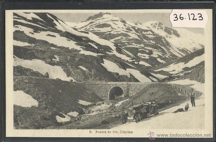 Postales: CANFRANC - 9 - PUENTE DE SANTA CRISTINA - COCHE - ED&middot; F. DE LAS HERAS - (36123)