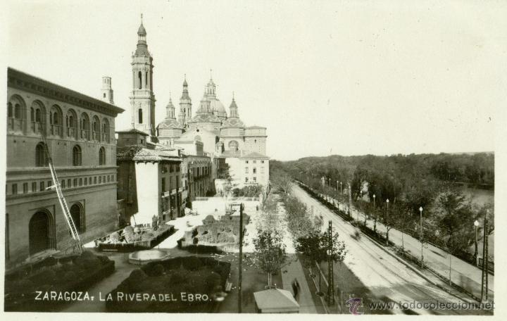Postales: ZARAGOZA. LA RIVERA DEL EBRO. HACIA 1925. - Foto 1