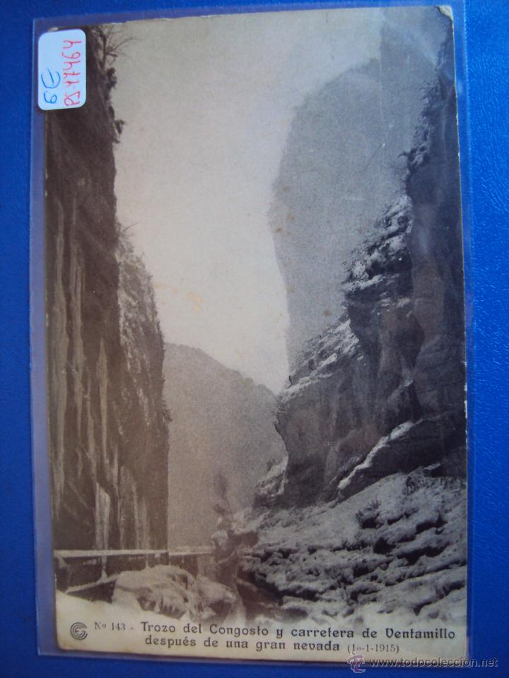 Postkarten: (PS-47464)POSTAL DE TROZO DEL CONGOSTO Y CARRETERA DE VENTAMILLO DESPUES DE UNA GRAN NEVADA