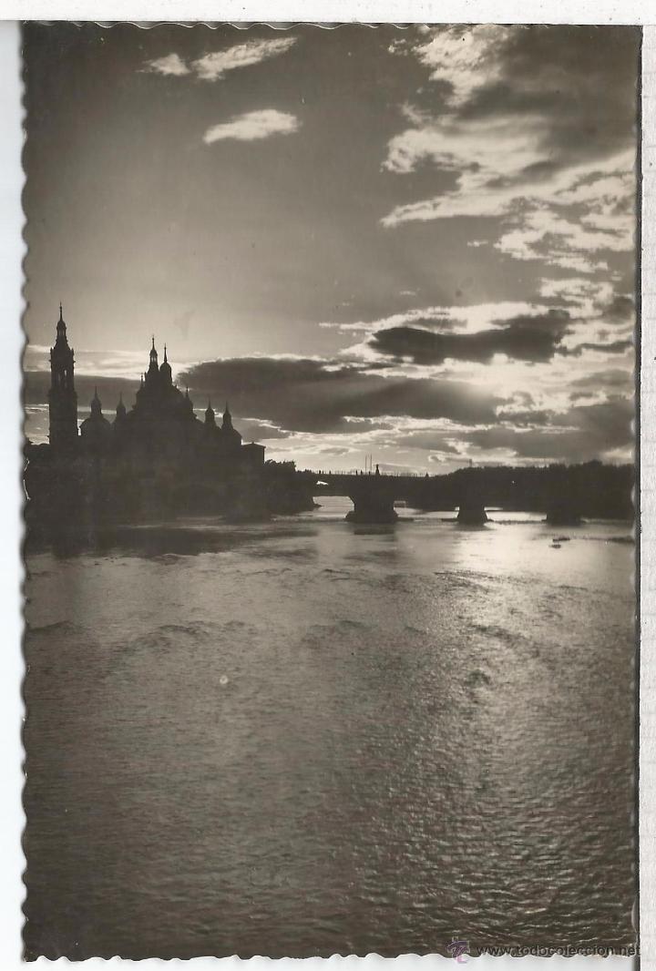 Postales: ZARAGOZA PUESTA DE SOL SIN ESCRIBIR - Foto 1
