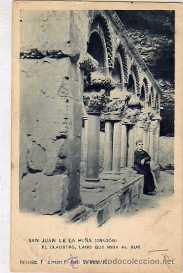 Postales: San Juan de la Pe&ntilde;a. El Claustro, lado que miara al sur. Colecci&oacute;n F Alvarez P. Serie A num 8