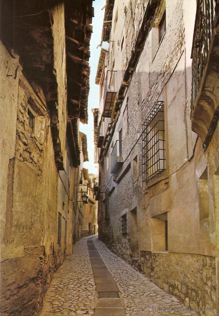 Postales: POSTAL, ALBARRACIN, T&Iacute;PICA CALLE DE AZAGRA, MONUMENTO NACIONAL, SIN CIRCULAR