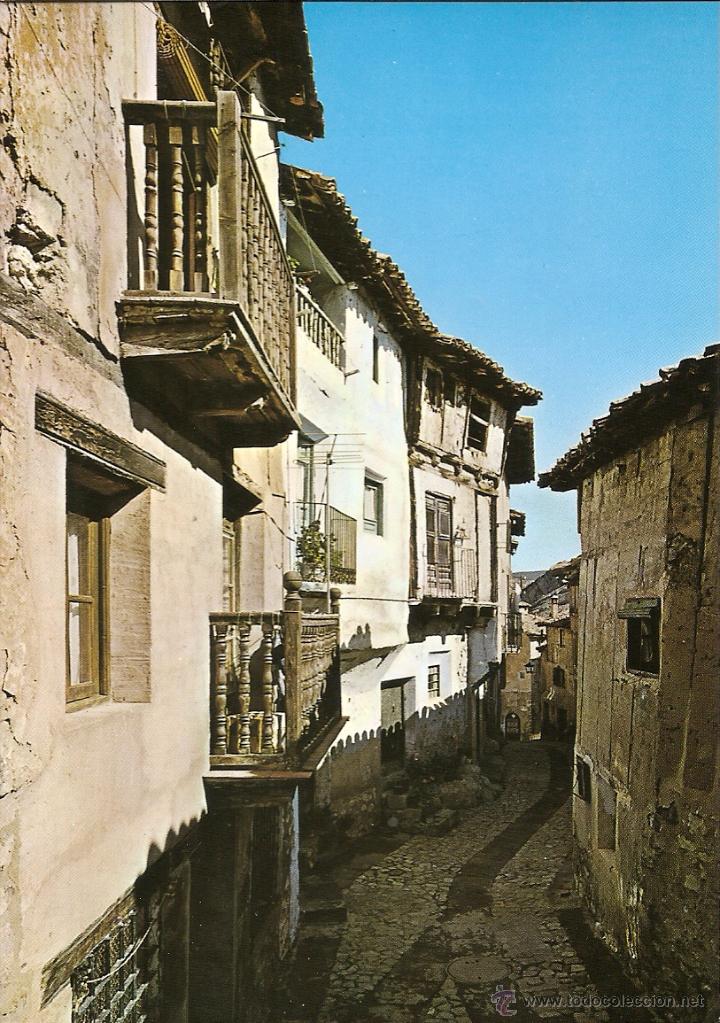 Postales: POSTAL, ALBARRACIN, CALLE DEL CHORRO Y BALCONES T&Iacute;PICOS, MONUMENTO NACIONAL, SIN CIRCULAR