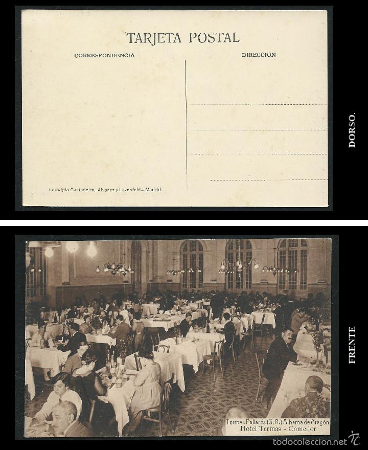 Postales: Termas pallares. Alhama de Arag&oacute;n. Hotel Termas. Comerdor.