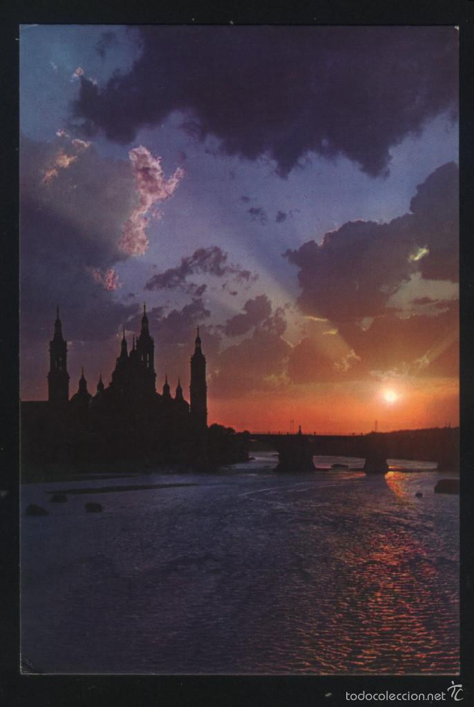 Postales: A-2792- ZARAGOZA. PUESTA DE SOL. - Foto 1