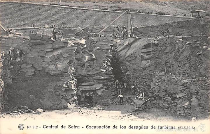 Cartoline: CENTRAL DE SEIRA.-EXCAVACI&Oacute;N DE LOS DESAG&Uuml;ES DE TURBINAS (OBRAS SALTO DEL RUN)