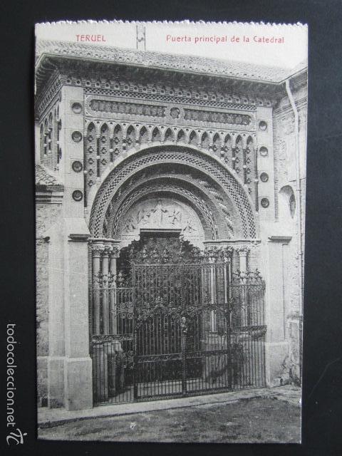 Postales: POSTAL TERUEL. PUERTA PRINCIPAL DE LA CATEDRAL. - Foto 1