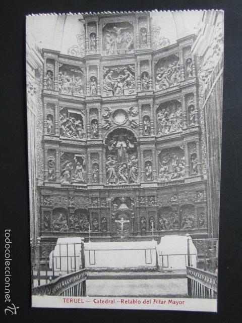 Postales: POSTAL TERUEL. CATEDRAL. RETABLO DEL ALTAR MAYOR. - Foto 1