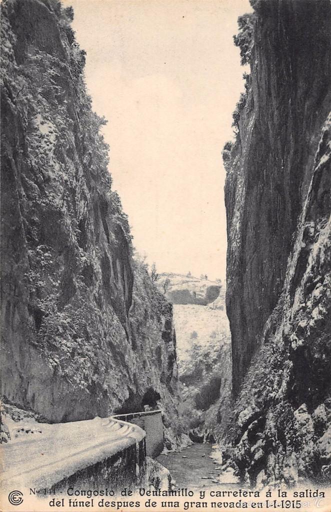 Postkarten: CONGOSTO DE VENTAMILLO Y CARRETERA A LA SALIDA DEL TUNEL DESPU&Eacute;S DE UNA GRAN NEVADA EN I-I-1915