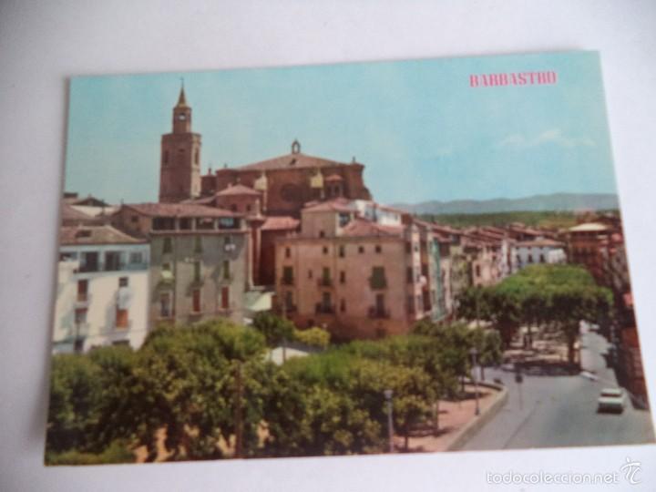 Postales: Postal de Barbastro.- Jardines-catedral- coso