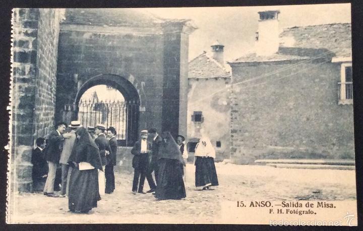 Postales: POSTAL. SALIDA DE MISA. ANSO. HUESCA. - Foto 1