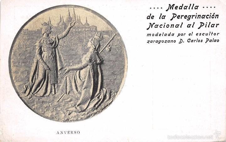 Postkarten: MEDALLA DEL PEREGRINACION NACIONAL AL PILAR-ANVERSO -POSTAL